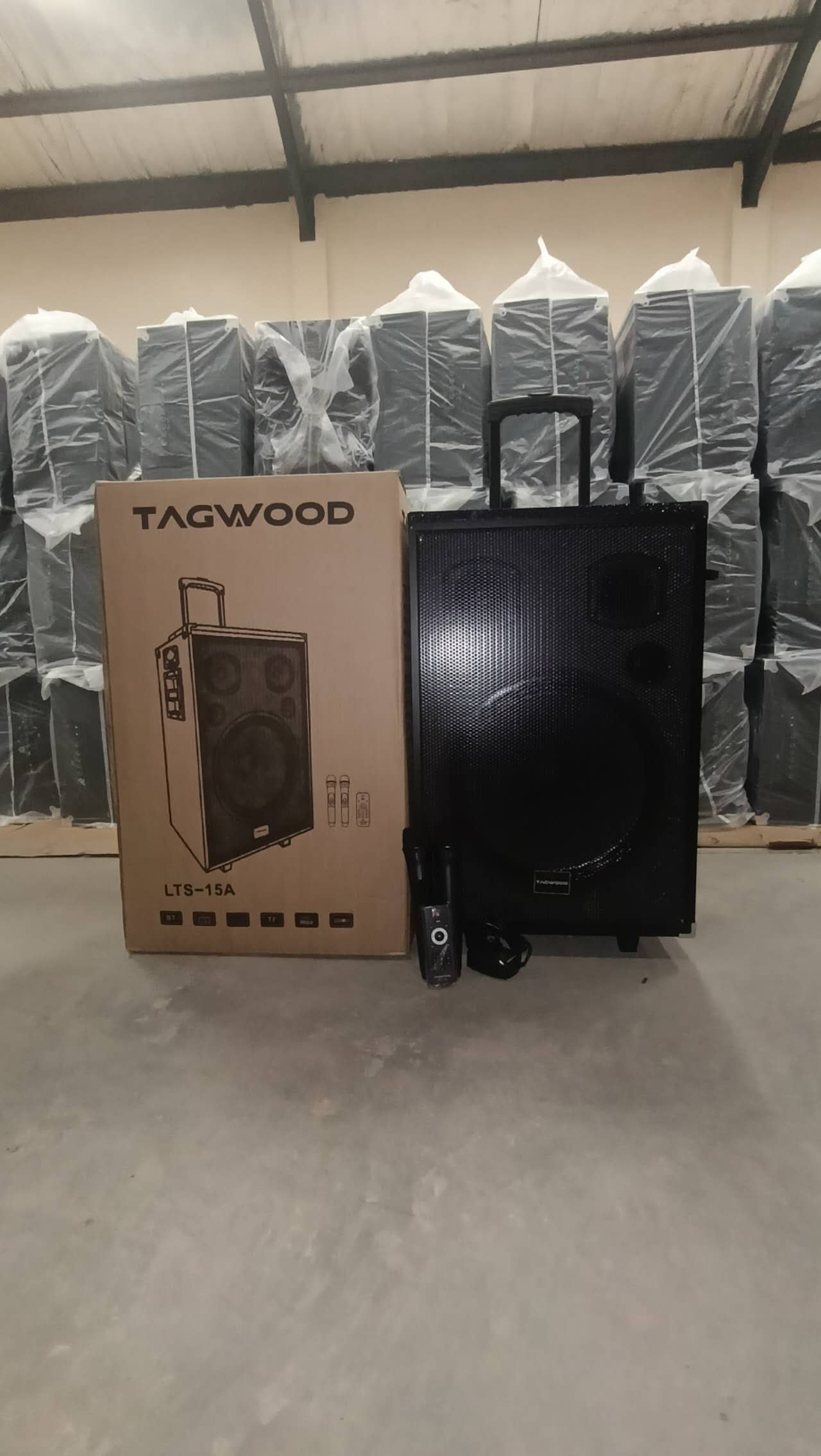 NEW TAGWOOD LTS-15A OUTDOOR  RECHARGEBLE TROLLEY SPEAKER WITH TWO FREE MICROPHONES AND A FULLY FUNCTIONAL REMOTE CONTROL