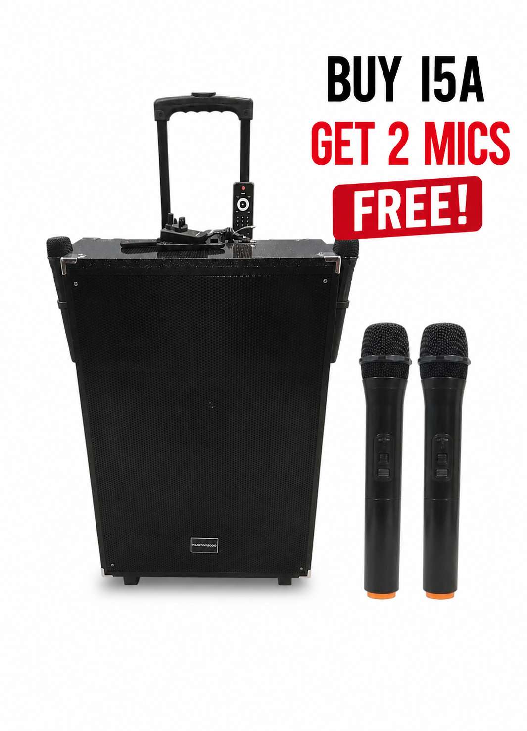 NEW TAGWOOD LTS-15A OUTDOOR  RECHARGEBLE TROLLEY SPEAKER WITH TWO FREE MICROPHONES AND A FULLY FUNCTIONAL REMOTE CONTROL
