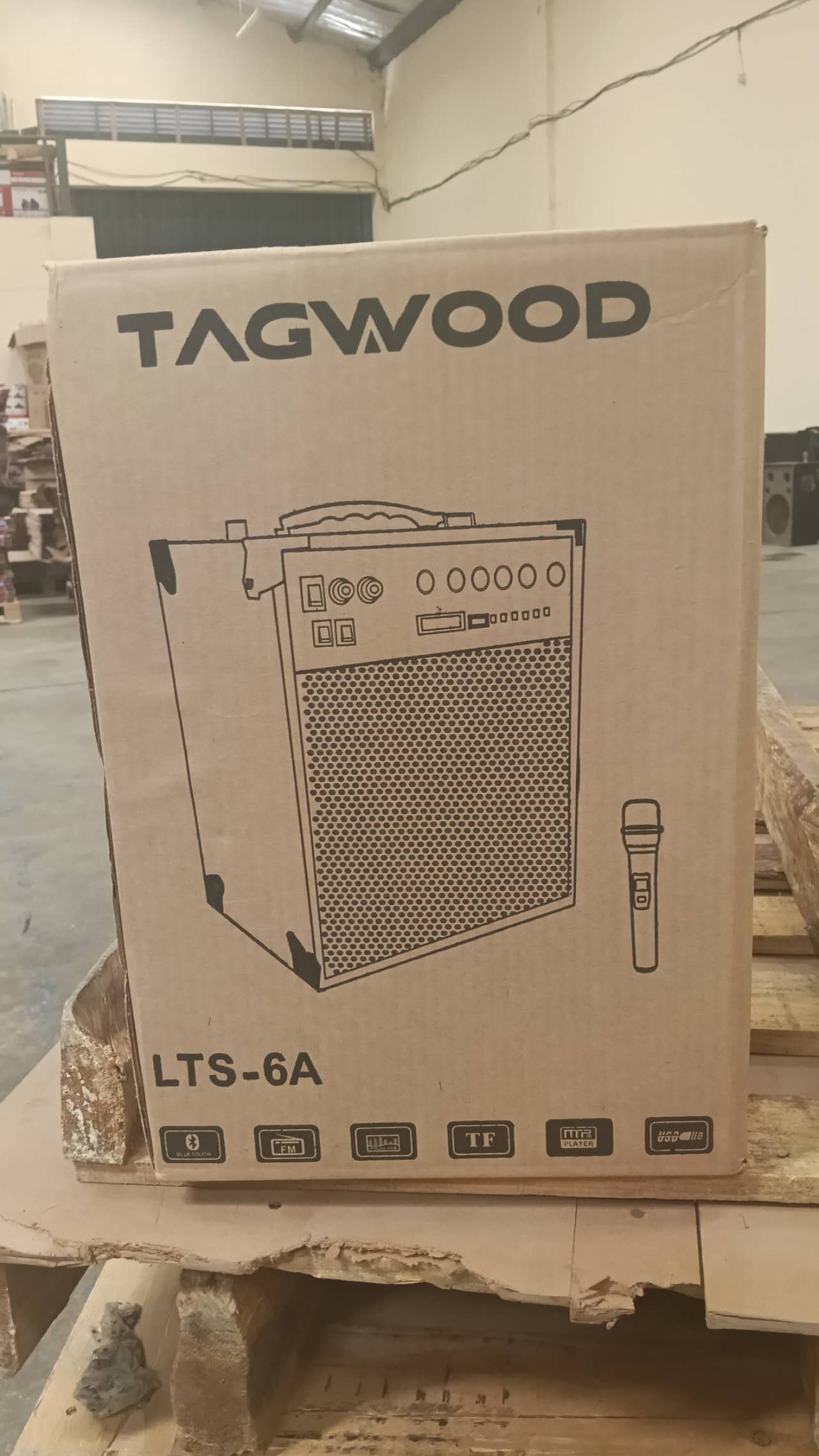 NEW TAGWOOD 6A RECHARGEABE AND PORTABLE OUTDOOR SPEAKER WITH FM BLUETOOTH FM RADIO AND WITH ONE FREE WIRELESS MICROPHONE