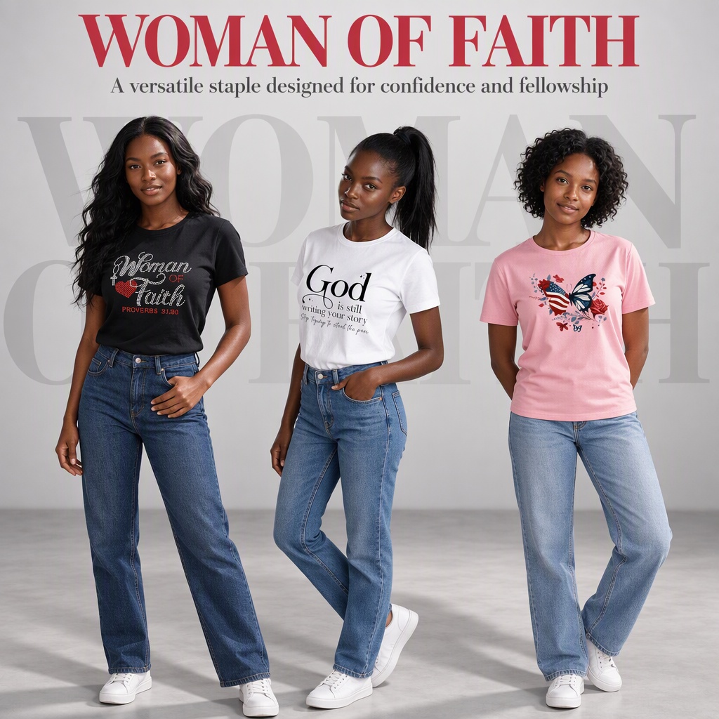3-Pack Women's African Themed Printed Short Sleeve T-Shirts, Inspirational Casual Ladies Tops, Item