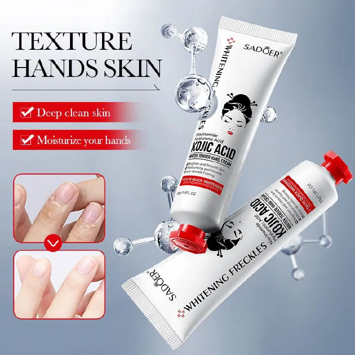 Intensive Moisturizing Hand Cream Skincare Set for Dry, Cracked Hands with Kojic Acid, Glycerin, Hyaluronic Acid, and Nicotinamide - Soft, Smooth, and Nourished Hands for All Skin Types, Alcohol-Free