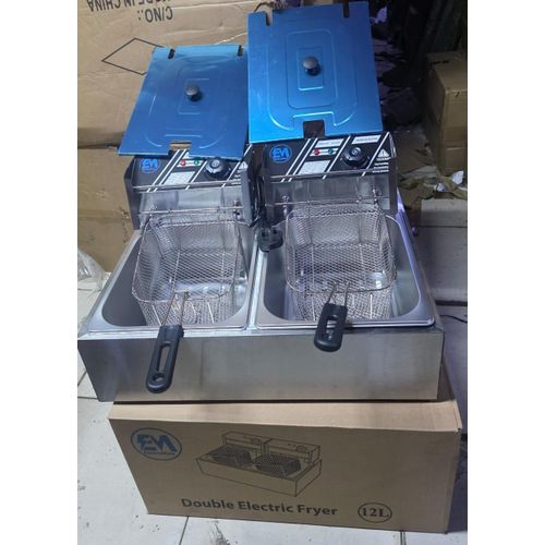 Globalstar 6 +6LITRES STAINLESS STEEL Body 12L SINGLE TANK Energy Efficient Double Electric Chips , Chicken , French Fries, MANDAZIS Deep Fryer Machine For Commercial and House Hold Purpose