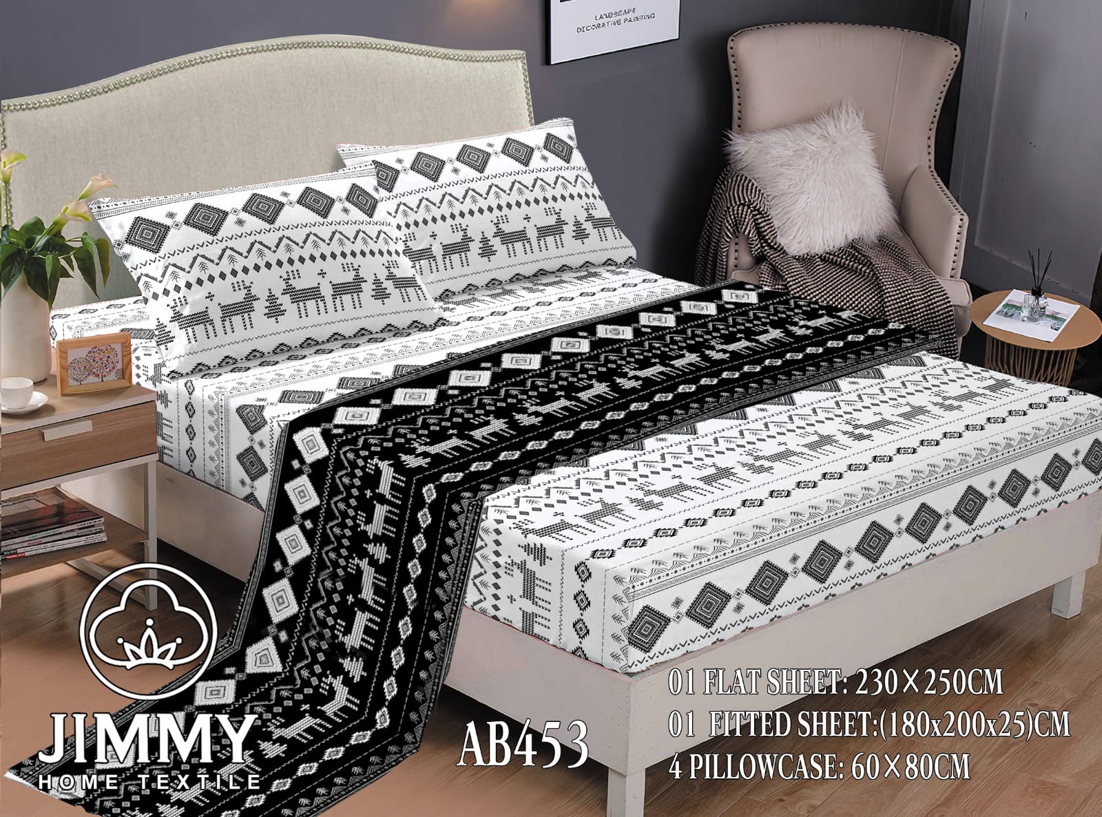 6pcs of 7*8 Bedsheet Set come as One Fitted Bedsheet {180×200×25}cm One  Flat Sheet {230×250}cm and 4 pillow cases {60×80}cm Pure cotton Bedding Set