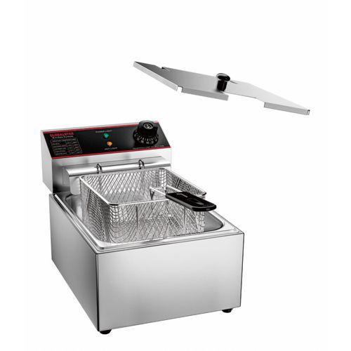 Globalstar 6 LITRES STAINLESS STEEL Body 6L SINGLE TANK Energy Efficient Double Electric Chips , Chicken , French Fries, MANDAZIS Deep Fryer Machine  For Commercial and House Hold Purpose Global Star