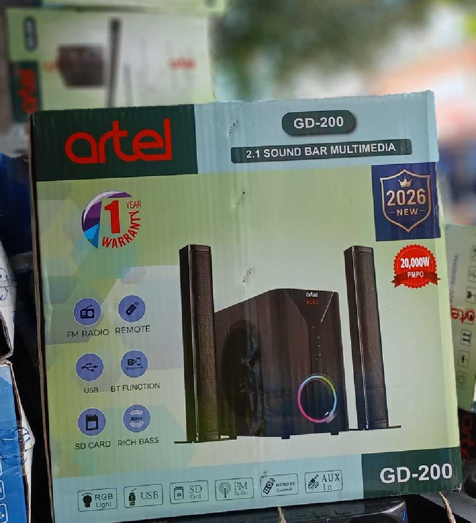 Artel GD-200 2.1CH Tall Boy Mini Home Theater USB, SD, FM, BT Function 20000W PMPO Multimedia Sound Bar Speaker System Soundbar Quality Subwoofer with Remote Control Woofer