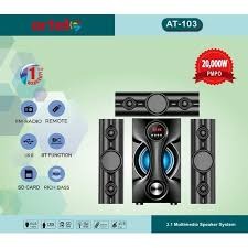 Artel AT-103 3.1CH Mini Home Theater System USB, SD, FM, BT Function 20000W PMPO Multimedia Sound Speaker System Subwoofer with Remote Control Woofer