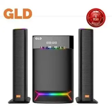GLD G2302 2.1 Channel Multimedia Speaker System - 90W, Bluetooth, Remote Control, USB, FM Radio Subwoofer System 8" Rich Bass Woofer