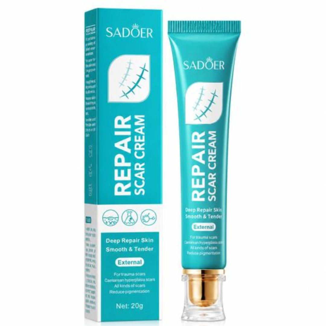 SADOER Scar Repair Cream for Face and Body, Lightweight Skin Care Gel for Old and New Marks, Scars, Burns, Stretch Marks, Surgery Marks, and Daily Moisturizing Scar Care