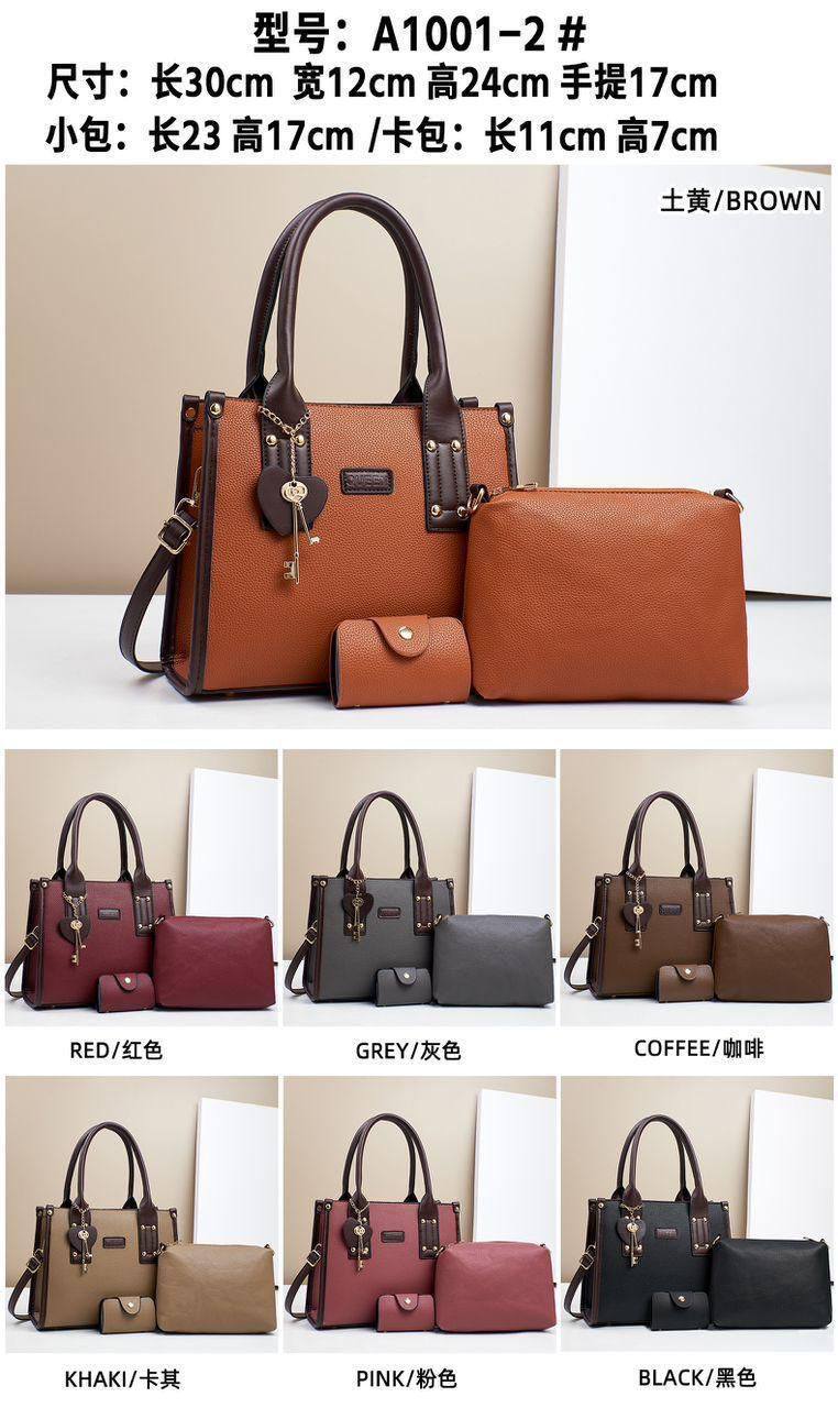 Women Leather Handbags Classy Women Shouder Bags Official Bags 3Pcs