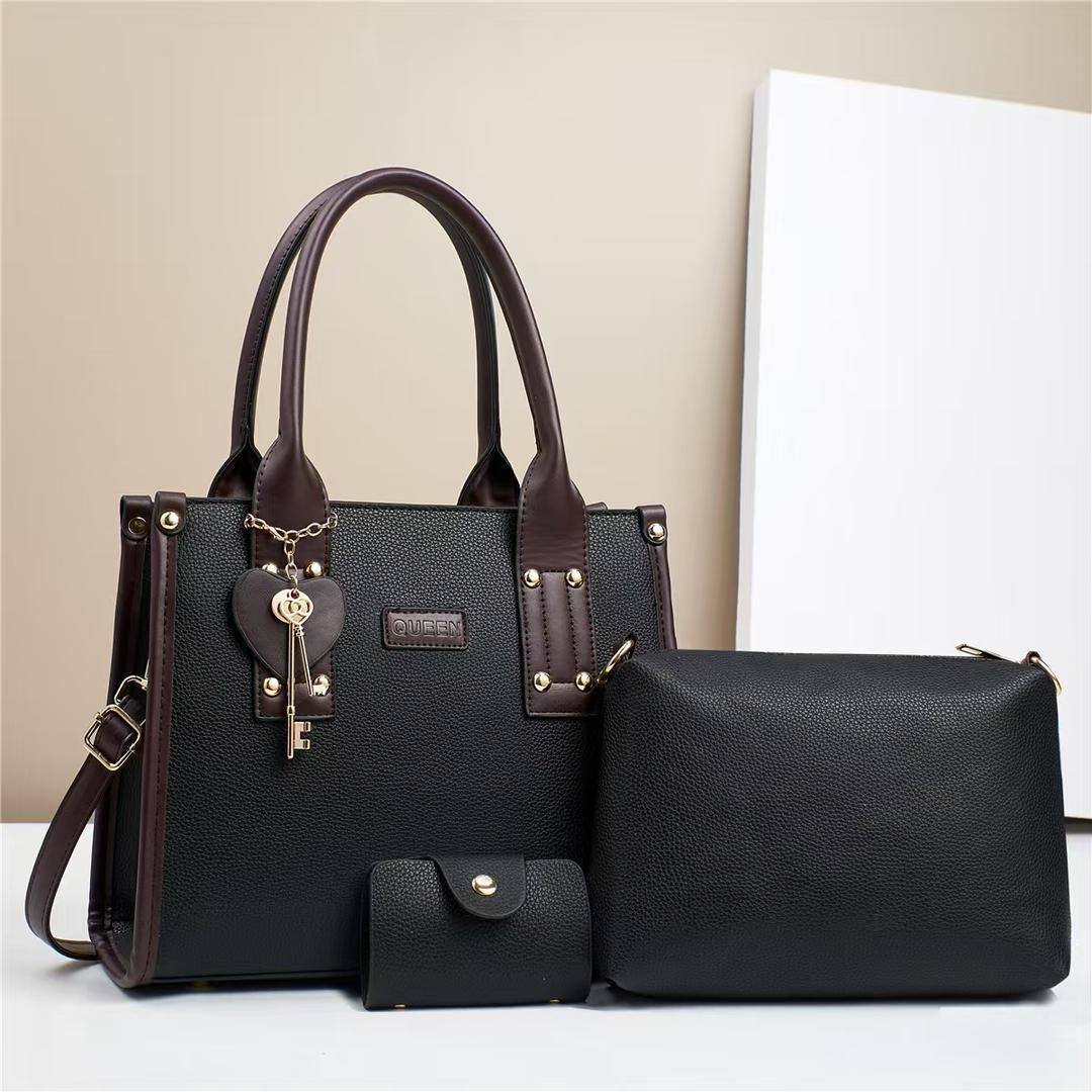 Women Leather Handbags Classy Women Shouder Bags Official Bags 3Pcs