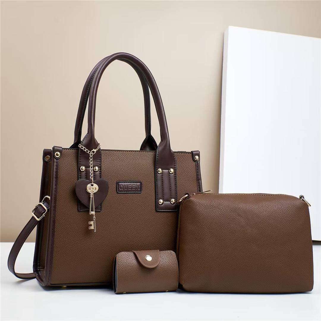 Women Leather Handbags Classy Women Shouder Bags Official Bags 3Pcs