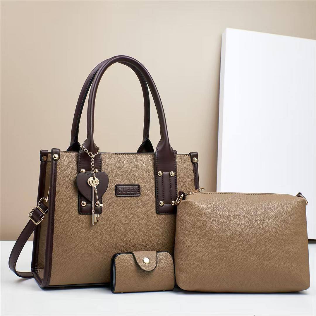 Women Leather Handbags Classy Women Shouder Bags Official Bags 3Pcs