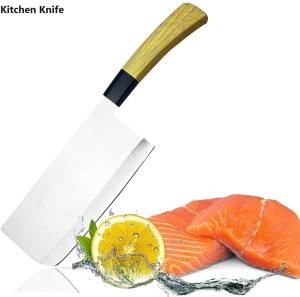 Bone Cleaver Knife with a Wooden Handle
