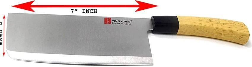 Bone Cleaver Knife with a Wooden Handle