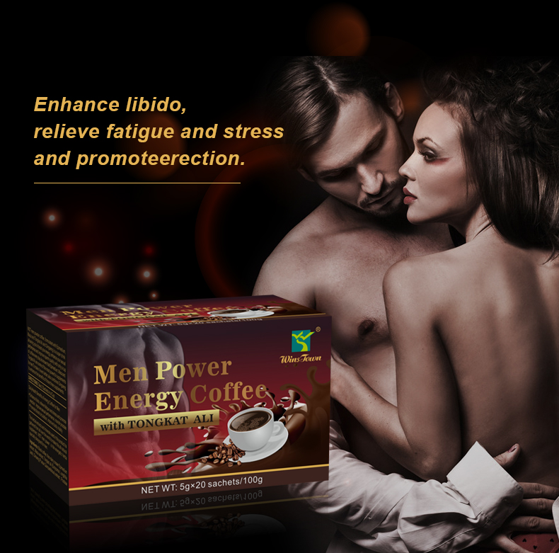 Wins Town Men Power Energy Coffee with Tongaat ali man Active instant black coffee male maca ginseng Enhance Libido Erection Circulation MEN POWER ENERGY Coffee GIVES YOU INSTANT POWER AND STAMINA