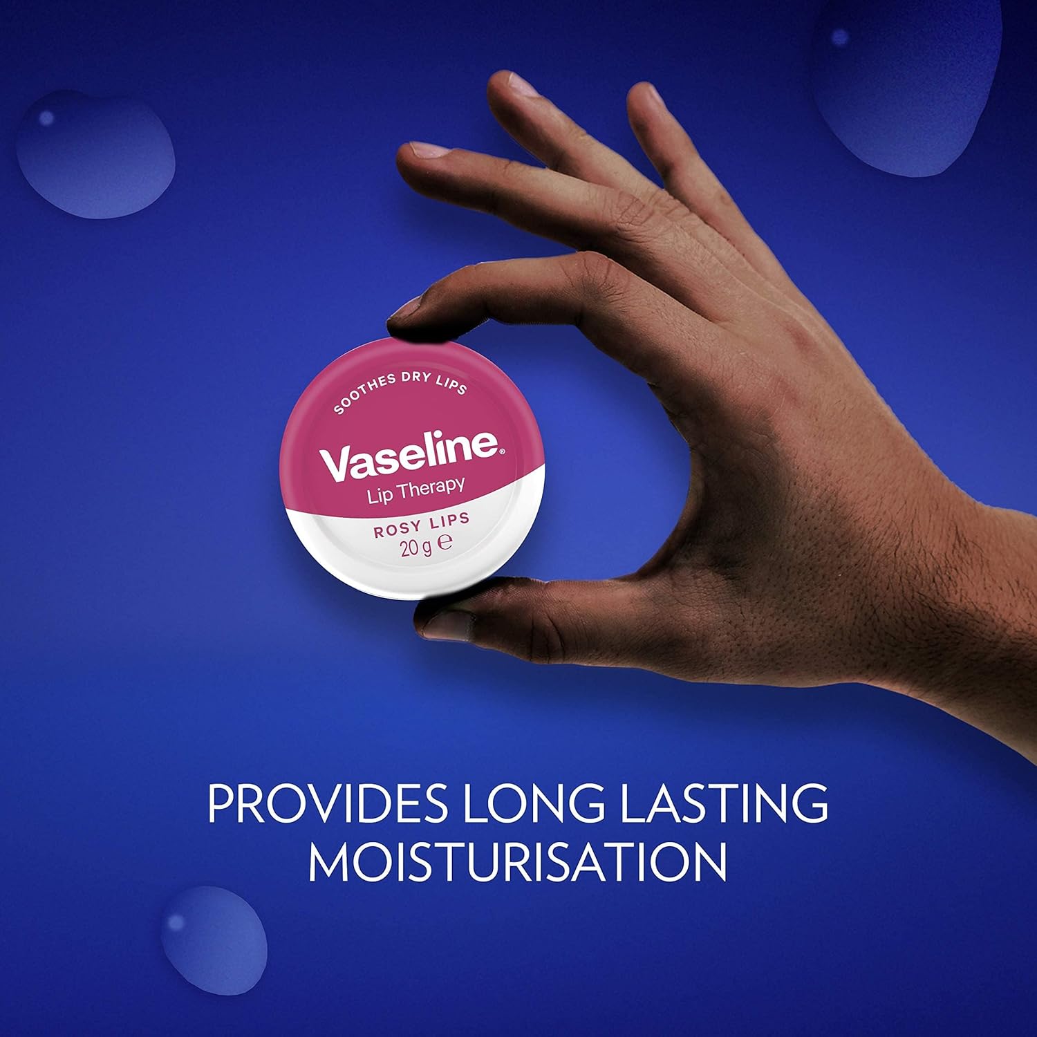 Vaseline Lip Therapy Rosy Lips Pink Balm 20g Moisturizing Lip Care for Dry Chapped Lips Long Lasting Hydration Soft Smooth Glossy Pink Tint Lip Balm for Women Girls Daily Use