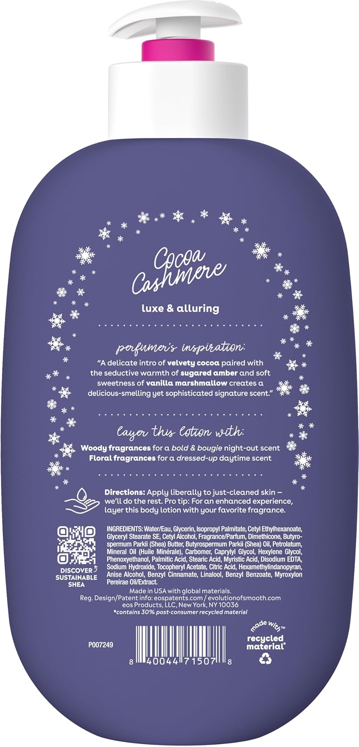Eos Shea Better Caramel Cashmere Body Lotion 473ml 24 Hour Moisture Shea Butter Lotion With 7 Nourishing Oils Lightweight Non Greasy Hydrating Soft Smooth Skin Warm Caramel Vanilla Scent