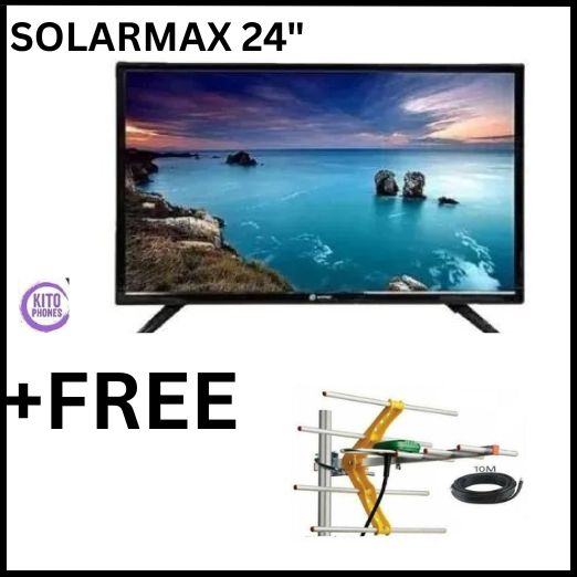 Solarmax 24" AC/DC INCHES LED DIGITAL FLAT SCREEN TV-INBUILD DECODER-USB/HDMI , Free to Air+FREE ARIAL JUST FOR YOU