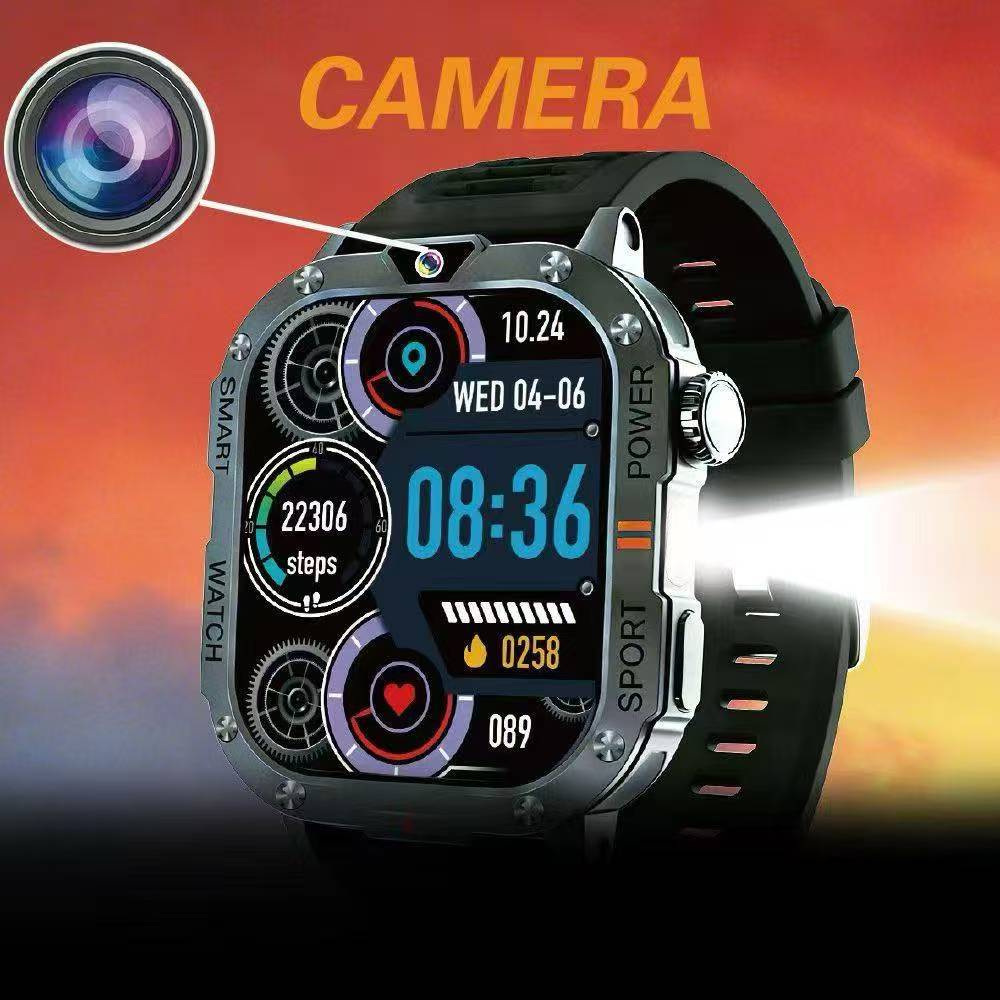 New Smartwatch SIM Card Slot Camera Flashlight Outdoor Sports Smart Watch for Men Women Phone Watch For Android IOS Men's Smart Watch with SIM Card Sports Watch Bluetooth Call Smartwatch for Man Woman