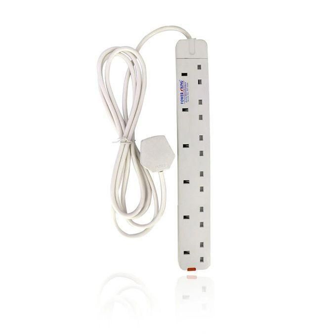Power King Extension Cable With 6 AC Power Outlets, 13A, And 2 M Long Cable>6 Outlet Power Extension Cable > 6 Way