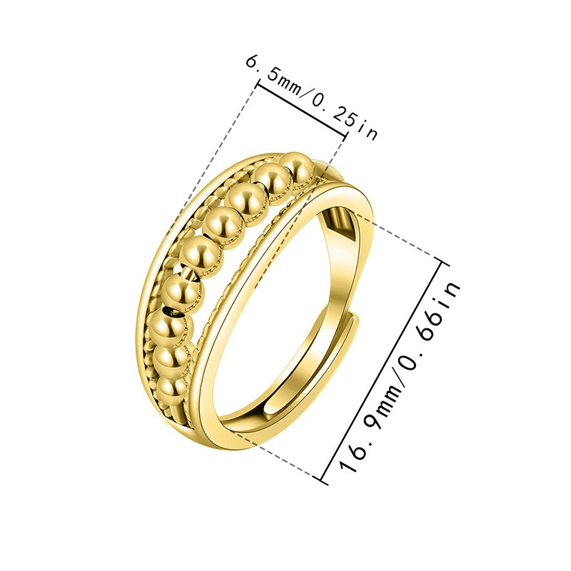 New Micro-Movement Bead Rotating Ring Women'S Creative Ring Anti-Stress And Anxiety Women'S Hand Jewelry