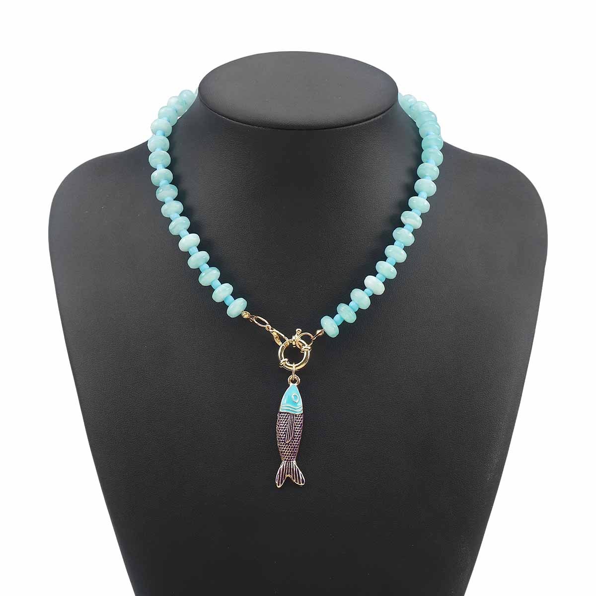 Bohemian Colored Resin Beaded Necklace, Small Fish Collarbone Chain Accessories