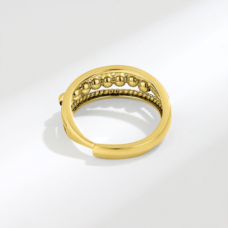 New Micro-Movement Bead Rotating Ring Women'S Creative Ring Anti-Stress And Anxiety Women'S Hand Jewelry