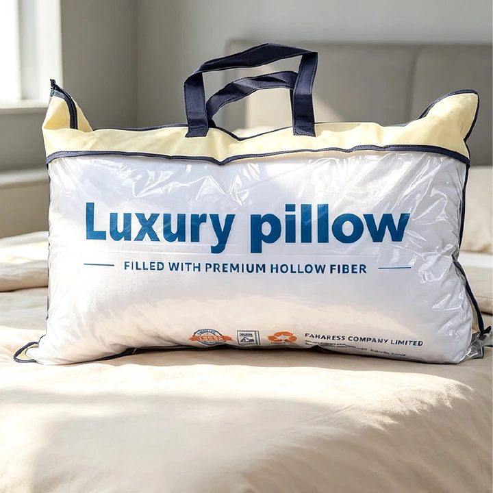 Mi-mi 1000g  Luxury Pillow  Filled With Premium Hollow Fiber Health Care Comfort Soft Sleeping Pillow For Bedroom & Hotel Use