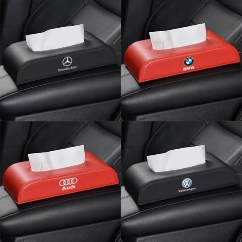 Car Armrest / Dashboard  Leather Tissue Box Holder Car Center Console / Dashboard Leather Serviettes Holder Automotive Center Console Tissue Box Universal for All Cars