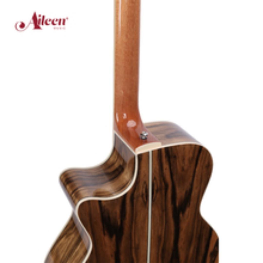 SEMI Acoustic Electric Guitar Cutaway – Built-in Pickup, 4-Band Equalizer, Digital Tuner, Steel Strings, Natural Wood