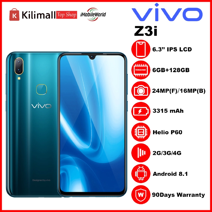 Refurbished VIVO Z3i 6GB RAM 128GB ROM 6.3inch " 3150 mAh Dual SIM 24MP+16MP Fingerprint Facial Android Smartphones/ Mobile Phones