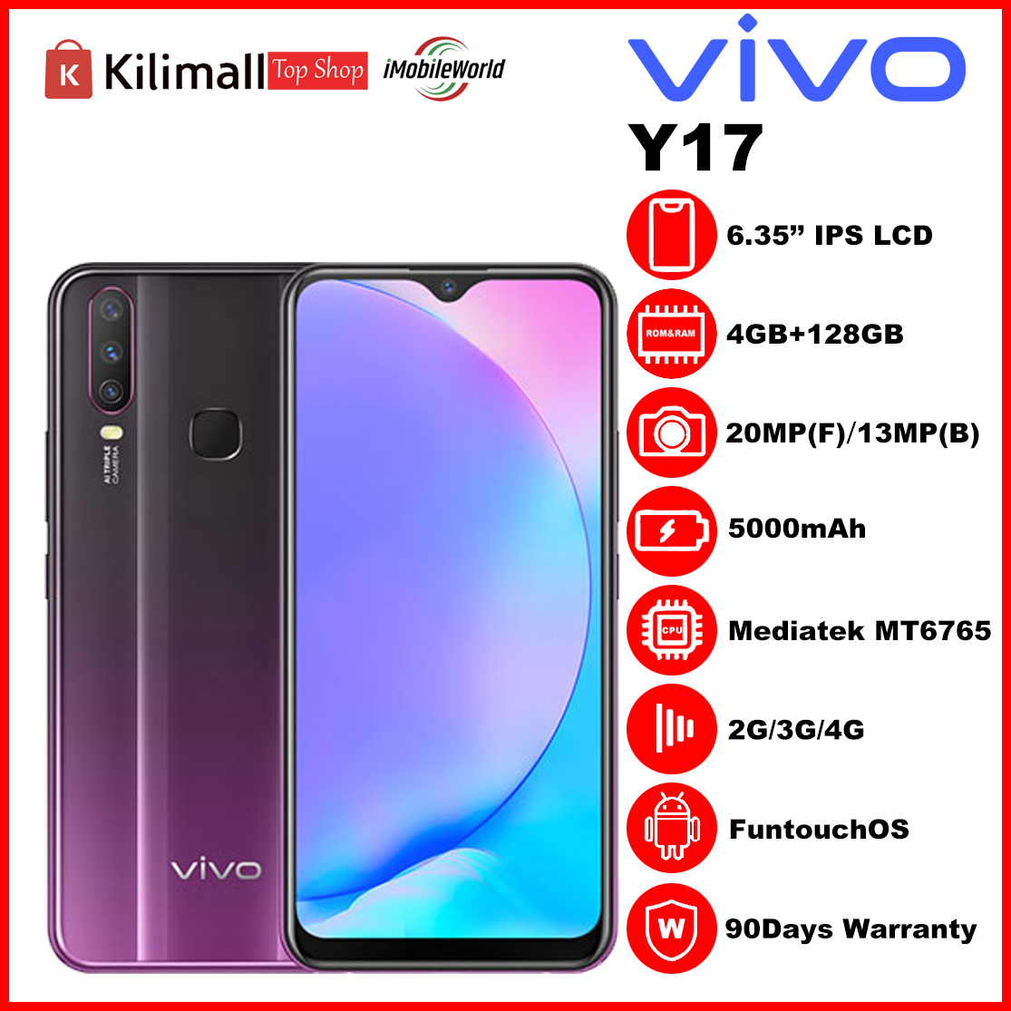 Refurbished VIVO Y17 6GB RAM + 256GB ROM 6.35" Screen 20MP+13MP Camera 5000mAh (Dual SIM) Android Smartphones/ Mobile Phones