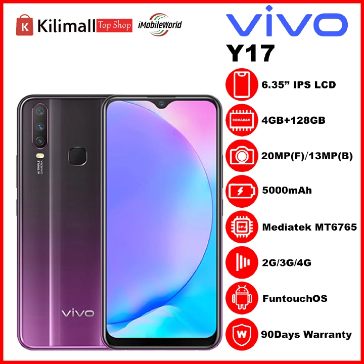 Refurbished VIVO Y17 6GB RAM + 256GB ROM 6.35" Screen 20MP+13MP Camera 5000mAh (Dual SIM) Android Smartphones/ Mobile Phones