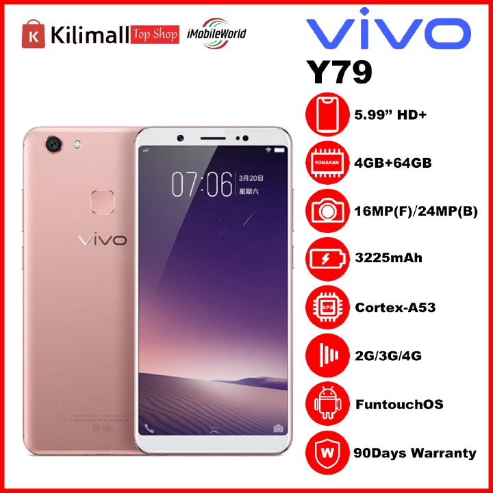 Refurbished Vivo Y79 4GB RAM 64GB ROM 5.99inch " 3225 mAh Dual SIM 4608 x 3456 pixels Android Smartphones/ Mobile Phones