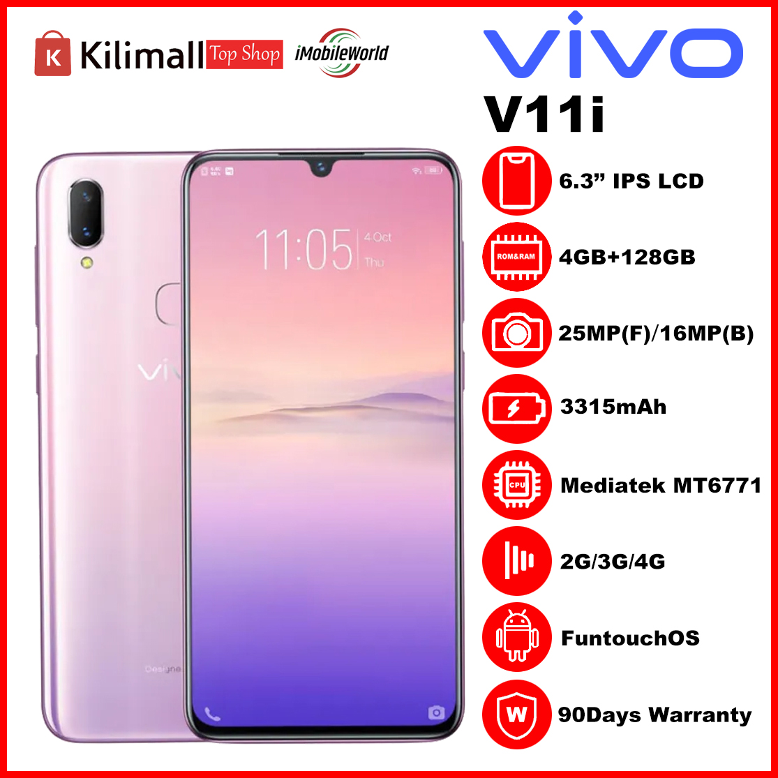 Refurbished Phone VIVO V11i  4GB RAM+128GB Storage  6.3-inch FHD+ 25M Camera (Supports microSD Card up to 256GB),Battery3315mAh