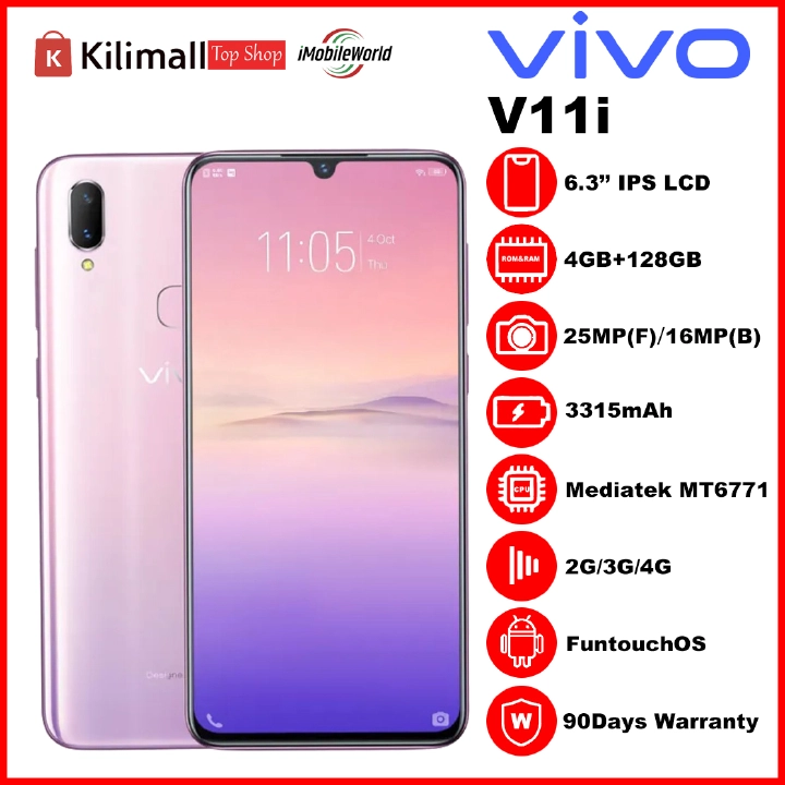 Refurbished Phone VIVO V11i  4GB RAM+128GB Storage  6.3-inch FHD+ 25M Camera (Supports microSD Card up to 256GB),Battery3315mAh