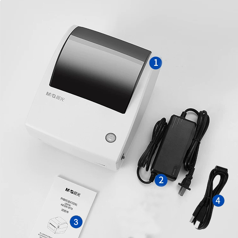 M&G AEQ918T2 Thermal Label Printer 203DPI USB Barcode Printer 80mm High-Speed Direct Thermal Printer for Express, Logistics, Warehouse and Retail