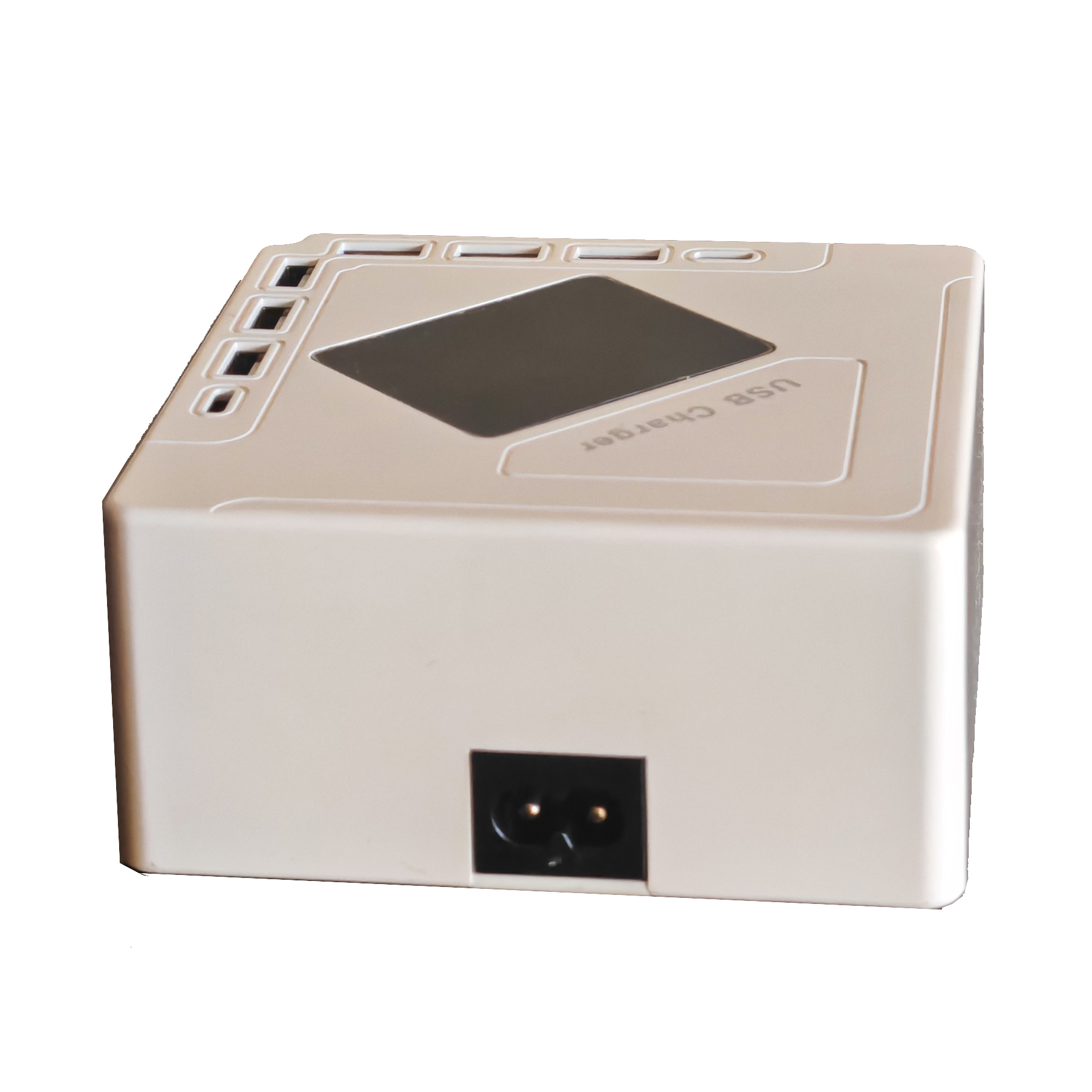 40W（MAX）6Universal USB Ports and 2 USB type C Fast Charger for Multiple Devices with Phone Holder Stand for Samsung, iPhone, iPad, Android and More-ceramic white