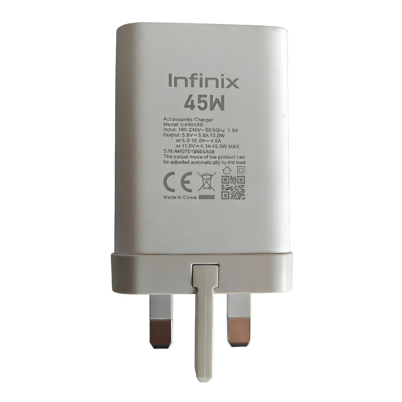 Oringinal Fast Charger 10W / 18W / 33W / 45W / 70W / 90W / 100W  White/TENCO/Infinix/itel (100% Origial and 6Month Warranty)