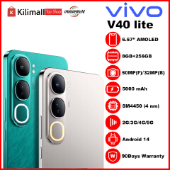 Refurbished Phone VIVO V40 Lite  256GB + 8GB RAM Slim, Fast, and Stylish Performance，6.67-inch 120Hz AMOLED display, a 50MP main camera with AI Aura Light, and a 5000mAh