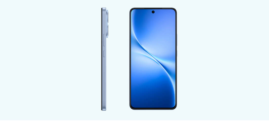 Refurbished Phone vivo V60 Lite（8GB+256GB),  featuring a 6.77-inch AMOLED 120Hz display,  a massive 6500 mAh battery with 90W , 50MP + 8MP rear dual-camera setup with AI Aura Light