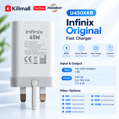 Oringinal Fast Charger 10W / 18W / 33W / 45W / 70W / 90W / 100W  White/TENCO/Infinix/itel (100% Origial and 6Month Warranty)