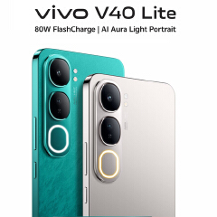Refurbished Phone VIVO V40 Lite  256GB + 8GB RAM Slim, Fast, and Stylish Performance，6.67-inch 120Hz AMOLED display, a 50MP main camera with AI Aura Light, and a 5000mAh