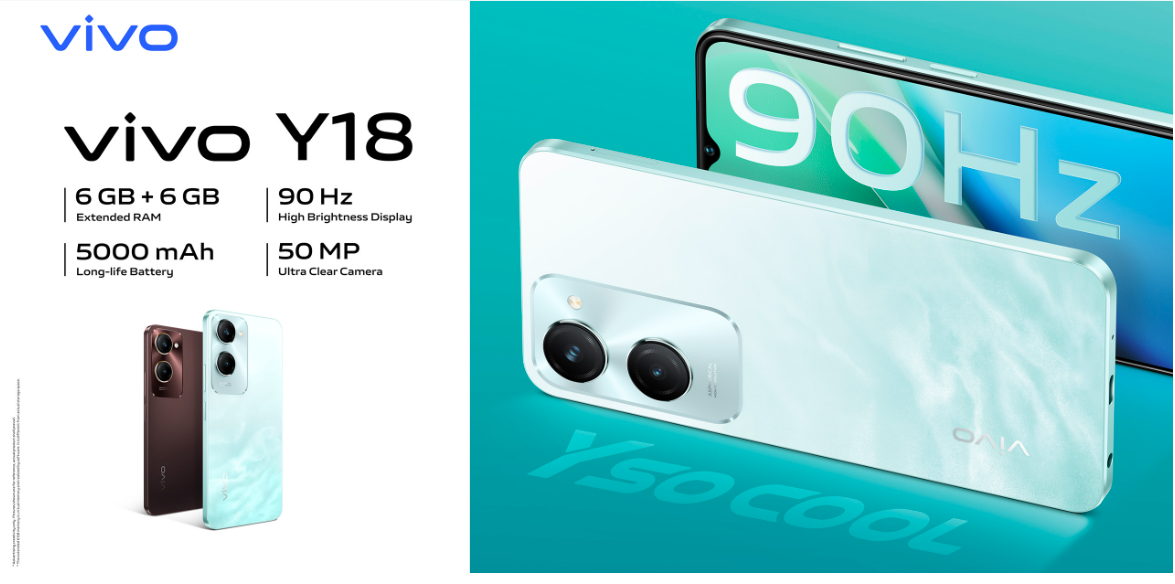 Refurbished Phone  Vivo Y18 (6GB RAM / 128GB storage),  6.56-inch IPS LCD,  MediaTek Helio G85 ,  50MP primary wide sensor , 5,000 mAh battery with 15W