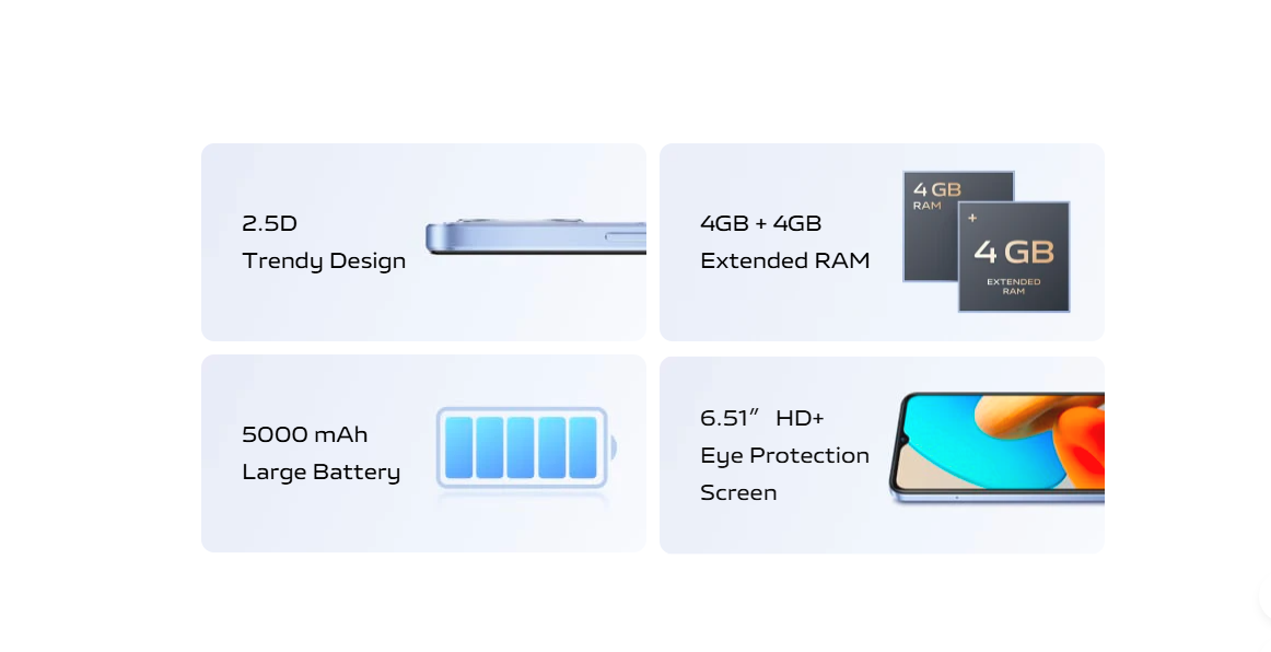 Refurbished Phone vivo Y02t  (4GB+64GB),  6.51-inch IPS LCD,  MediaTek Helio P35,  5,000 mAh with 10W wired charging