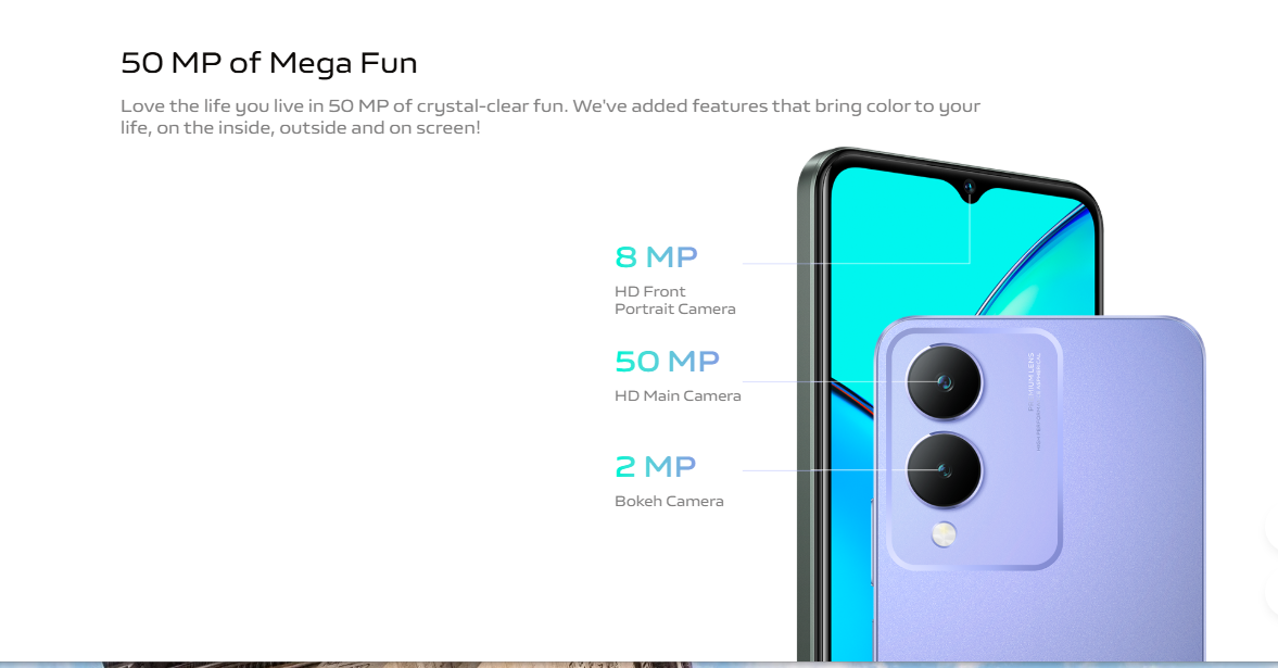 Refurbished Phone  Y17S (6GB+128GB),6.56-inch IPS LCD, MediaTek Helio G85 (12 nm),  50 MP (main) + 2 MP (depth), 5,000 mAh battery with 15W