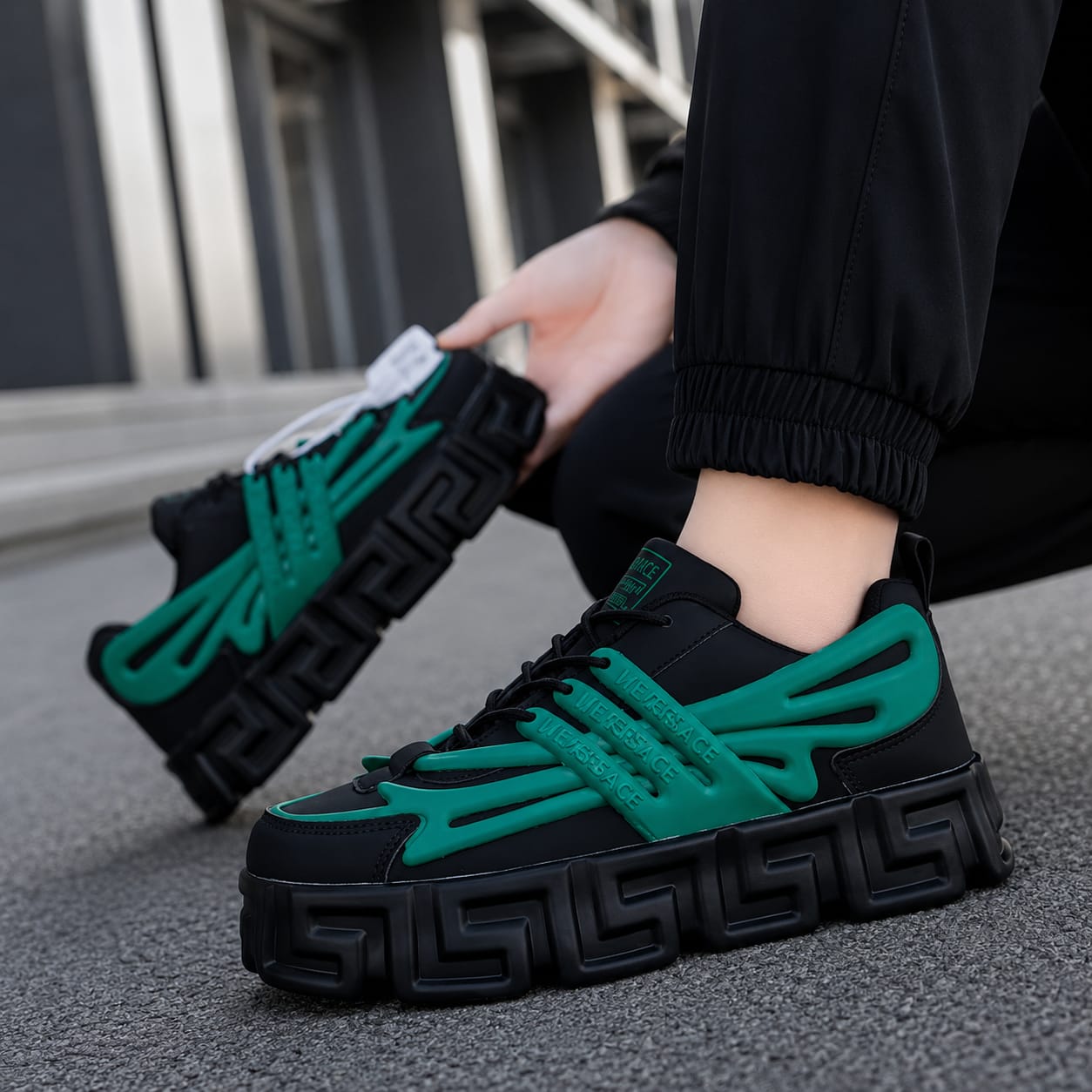 ⚡LATEST/ORIGINAL VERSACE SNEAKERS🔥🔥 High quality LEATHER VERSACE ⚡ breatherble unisex sneakers Multicoloured fashioned men's sneakers and fashioned classic trending shoes🔥Cute  exact as pictured🔥
