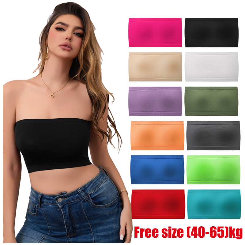 Woman clothes Seamless Strapless Tube Top Bra Women's Yoga Underwear Women Bra Breathable Knitted Intimates Beautiful Back Lingerie Half Cup Non-slip Underwear Off-the-shoulder Dress Lingerie
