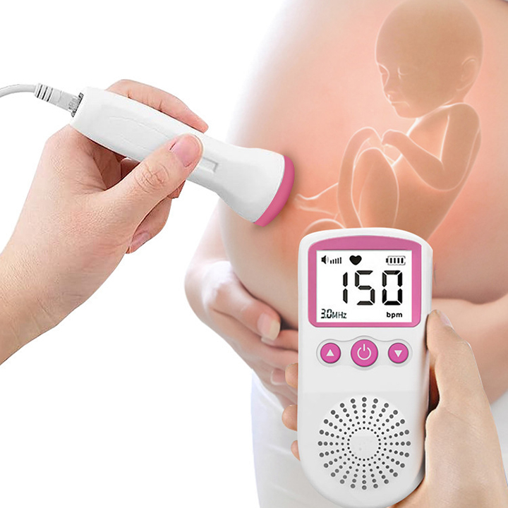 Fetal Doppler Ultrasound Baby Heartbeat Prenatal Detector Home Pregnant Heart Rate Monitor Detector Pulse Meter Backlight LCD Probe Baby Heart Beat Monitor Prenatal Monitoring Devices