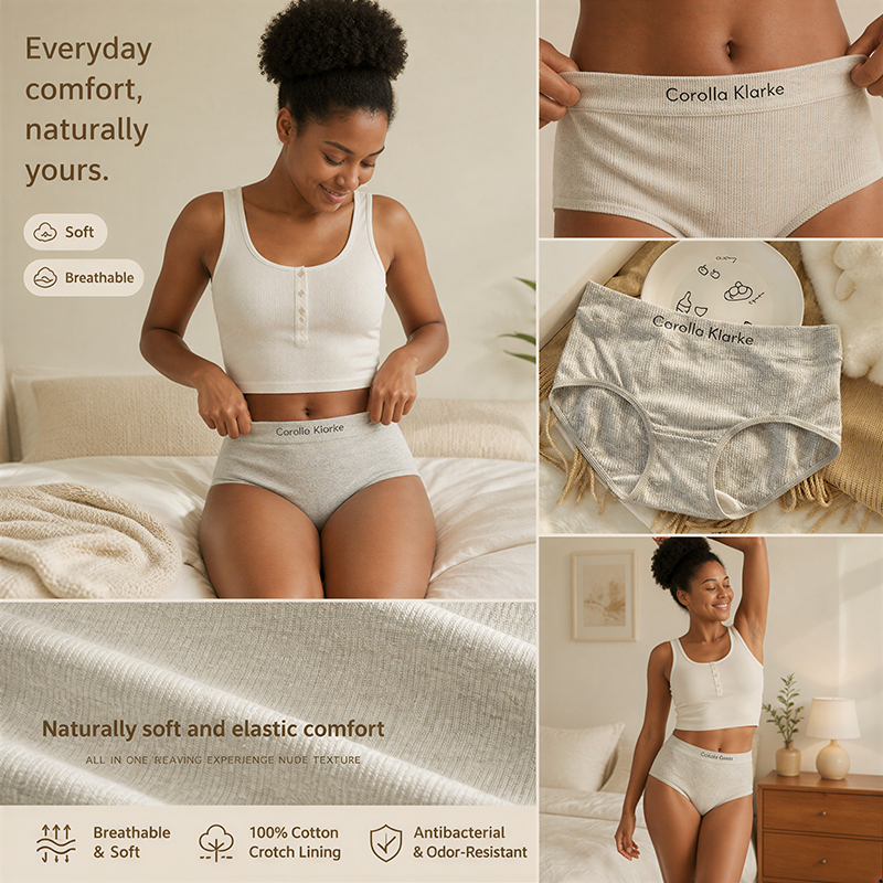 Woman Clothes 6 Pcs Women Underwear Letter Seamless Women Panties Underpanties Sports Soft Female Underwear Plus Size solid color Pure Cotton Women's Intimates